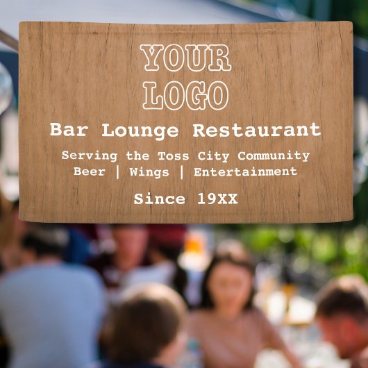 Rustic Voeg Logo Bar Lounge Restaurant Marketing t Spandoek