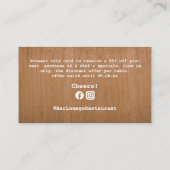 Rustic Voeg Logo bar toe aan restaurant met lange  Kortingskaartje (Achterkant)