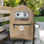 Rustic Voeg Logo Custom Text Red Company Photo toe Bedrukte Rugzak