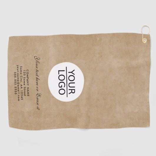 Rustic Voeg uw Logo Custom Text Company toe Golfhanddoek (Horizontaal)