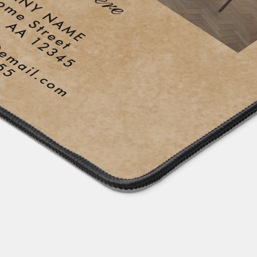 Rustic Voeg uw Logo Custom Text Photo Company toe Bureaumat (Hoek)