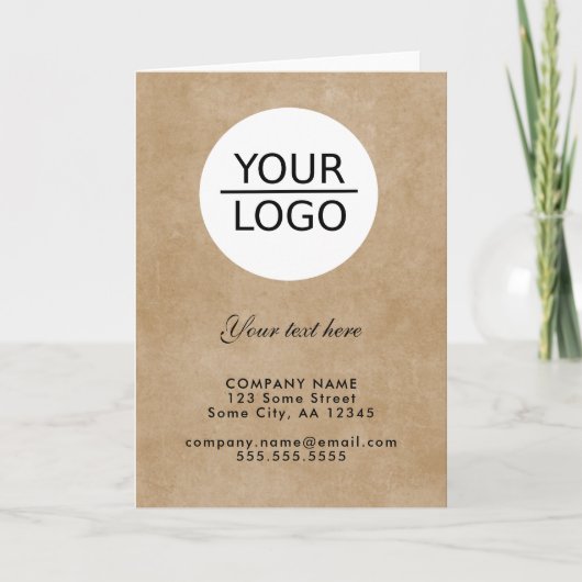 Rustic Voeg uw Logo toe met Aangepaste Tekst Bedri Bedankkaart (Voorkant)