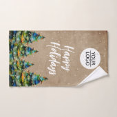 Rustic voegt uw Logo Prettige feestdagen Company t Handdoek (Handdoek)