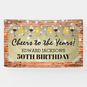 Rustic Volwassen Verjaardagsfeest Proost op de J Spandoek