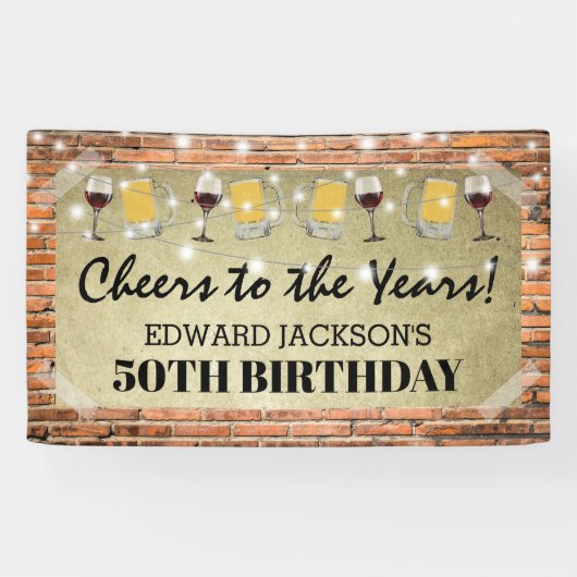 Rustic Volwassen Verjaardagsfeest | Proost op de J Spandoek (Horizontaal)