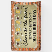 Rustic Volwassen Verjaardagsfeest | Proost op de J Spandoek (Verticaal)