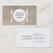 RUSTIC VORK, MES, BORDEN LOGO op LICHTE HOUTKORREL Visitekaartje (Voorkant / Achterkant)