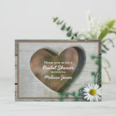 Rustic Vrijgezellenfeest met een uitziend hart en  Kaart (Staand voorkant)