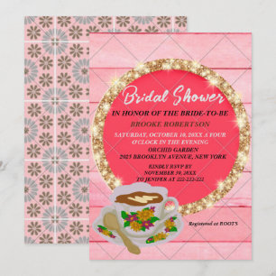Rustic Vrijgezellenfeest Tea Party Invitation Flor Kaart
