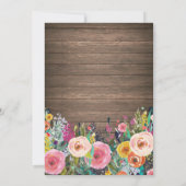 Rustic Vrijgezellenfeest Tea Party Invitation Flor Kaart (Achterkant)