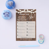 Rustic Waar was ze Vrijgezellenfeest Game Kaart Fl (Enkel)