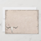 Rustic Wagon Wheel Longhorn Cowboy Wedding Kaart (Achterkant)