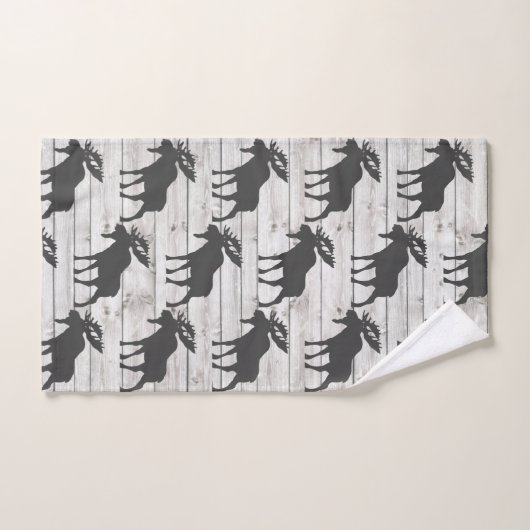 Rustic Walking Moose Shiplap Wood Bad Handdoek (Handdoek)