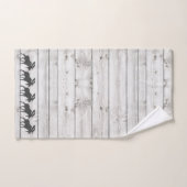 Rustic Walking Moose Wood Pattern Bad Handdoek (Handdoek)