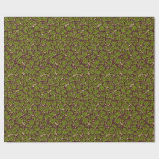 Rustic Walnut Pattern Gold Cadeaupapier (Vlak)