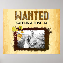 Rustic WANTED Foto 🤠 Westerne bruiloft Poster