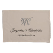 Rustic Warm Beige Monogram Names Pas getrouwd Wedd