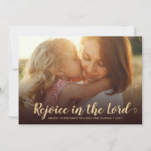 Rustic Warm Brown Religious Christmas Card Feestdagenkaart (Voorkant)