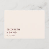 Rustic Warm Burgundy Modern minimalistisch huwelij Informatiekaartje (Achterkant)