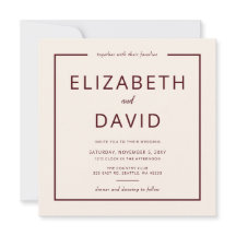 Rustic Warm Burgundy Modern minimalistisch huwelij