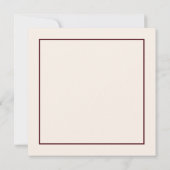 Rustic Warm Burgundy Modern minimalistisch huwelij Kaart (Achterkant)