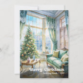 Rustic warm Christmas scene in vintage holiday Feestdagenkaart (Voorkant)