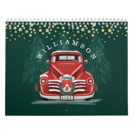 Rustic Warm  Red Truck Family Foto Kalender