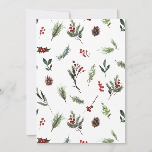 Rustic Warm Red Winter Holiday Party Kaart (Achterkant)