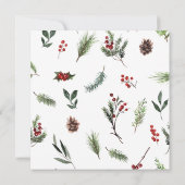 Rustic Warm Red Winter Wreate kerstparty Kaart (Achterkant)