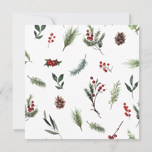 Rustic Warm Red Winter Wreate kerstparty Kaart (Achterkant)