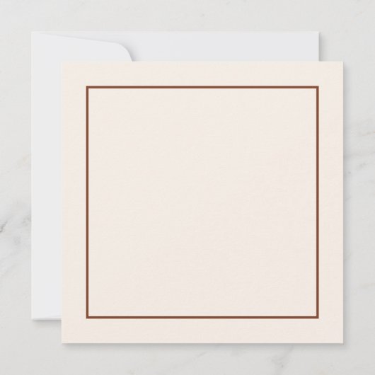 Rustic Warm Terracotta Modern Minimalist Wedding Kaart (Achterkant)