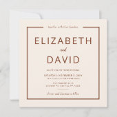 Rustic Warm Terracotta Modern Minimalist Wedding Kaart (Voorkant)