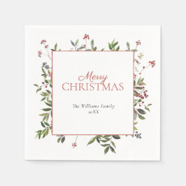 Rustic Warm Winter Berry Merry Kerstmis Servet