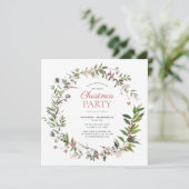 Rustic Warm Winter Berry Wreath kerstparty Kaart (Staand voorkant)