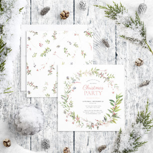 Rustic Warm Winter Berry Wreath kerstparty Kaart