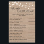 Rustic wat groom zei: vrijgezellenfeest game flyer<br><div class="desc">Geniet van je vrijgezellenfeest met deze eenvoudige en leuke games. Bekijk ons collectie voor meer vrijgezellenfeest games in dezelfde stijl. Let erop dat deze games niet bewerkbaar zijn.</div>