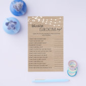 Rustic wat groom zei: vrijgezellenfeest game flyer (Enkel)