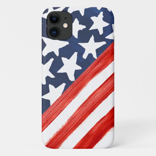 Rustic Watercolor Amerikaanse Vlag Onafhankelijkhe Case-Mate iPhone Case (Achterkant)