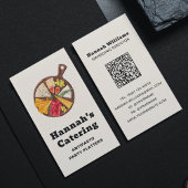 Rustic Watercolor Antipasto Catering QR-code Visitekaartje