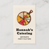 Rustic Watercolor Antipasto Catering QR-code Visitekaartje (Voorkant)