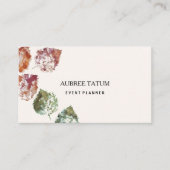 Rustic Watercolor Art Falling Leaves Autumn Visitekaartje (Voorkant)