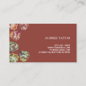 Rustic Watercolor Art Falling Leaves Autumn Visitekaartje (Achterkant)