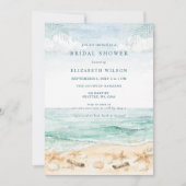 Rustic Watercolor Beach Bridal Shower Kaart (Voorkant)