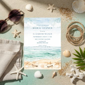 Rustic Watercolor Beach Bridal Shower Kaart
