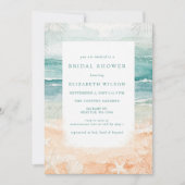 Rustic Watercolor Beach Bridal Shower Kaart (Voorkant)