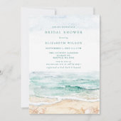 Rustic Watercolor Beach Bridal Shower Kaart (Voorkant)