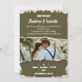 Rustic Watercolor Berg Save the Date