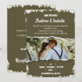 Rustic Watercolor Berg Save the Date (Voorkant / Achterkant)