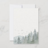 Rustic Watercolor Bergboom Trouw QR-code RSVP Kaartje (Achterkant)