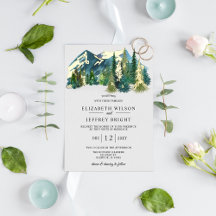 Rustic Watercolor Bergen Denne Winter Huwelijk  